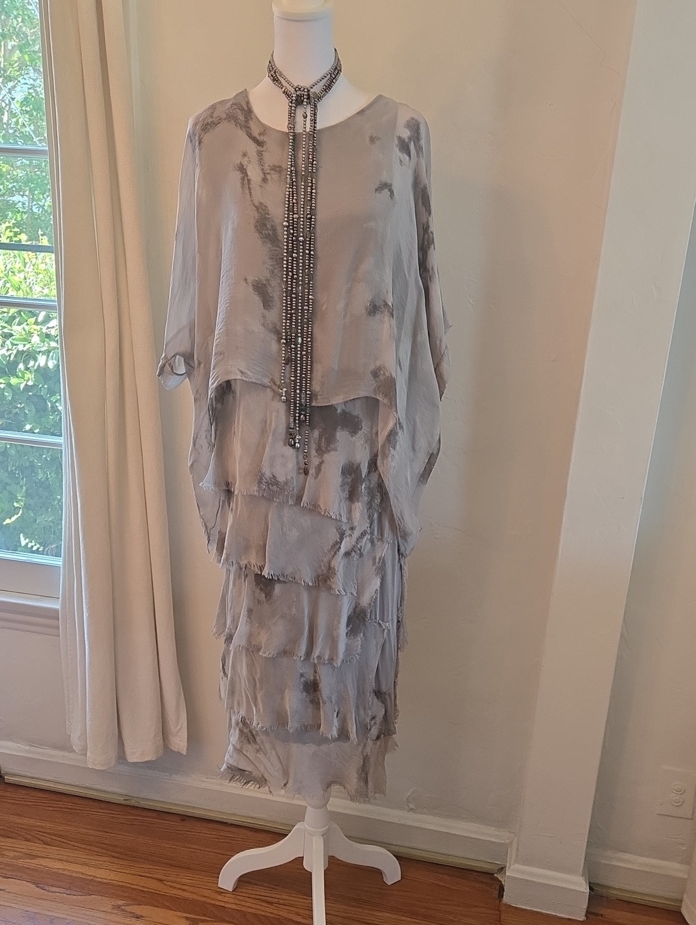 Light Gray Tiered Ruffle Midi Dress - Elegant Women's Dress